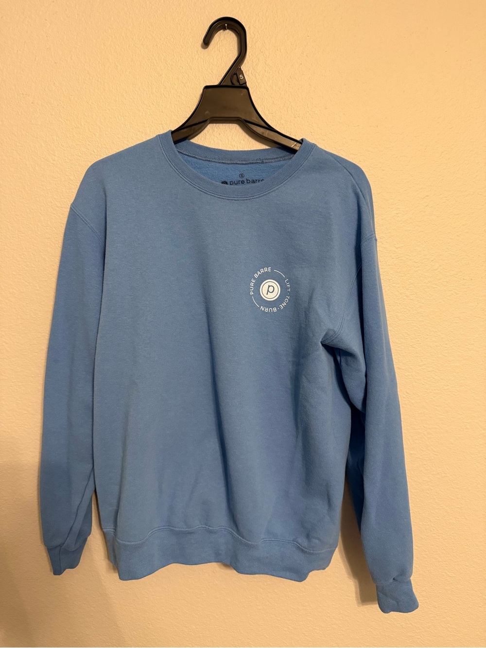 Pure Barre Light Blue Crewneck Sweatshirt with Small Chest Logo